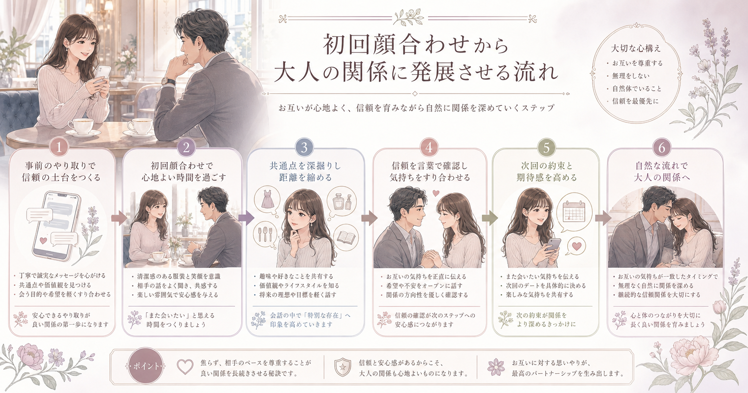 初回顔合わせから大人の関係に発展させる流れ