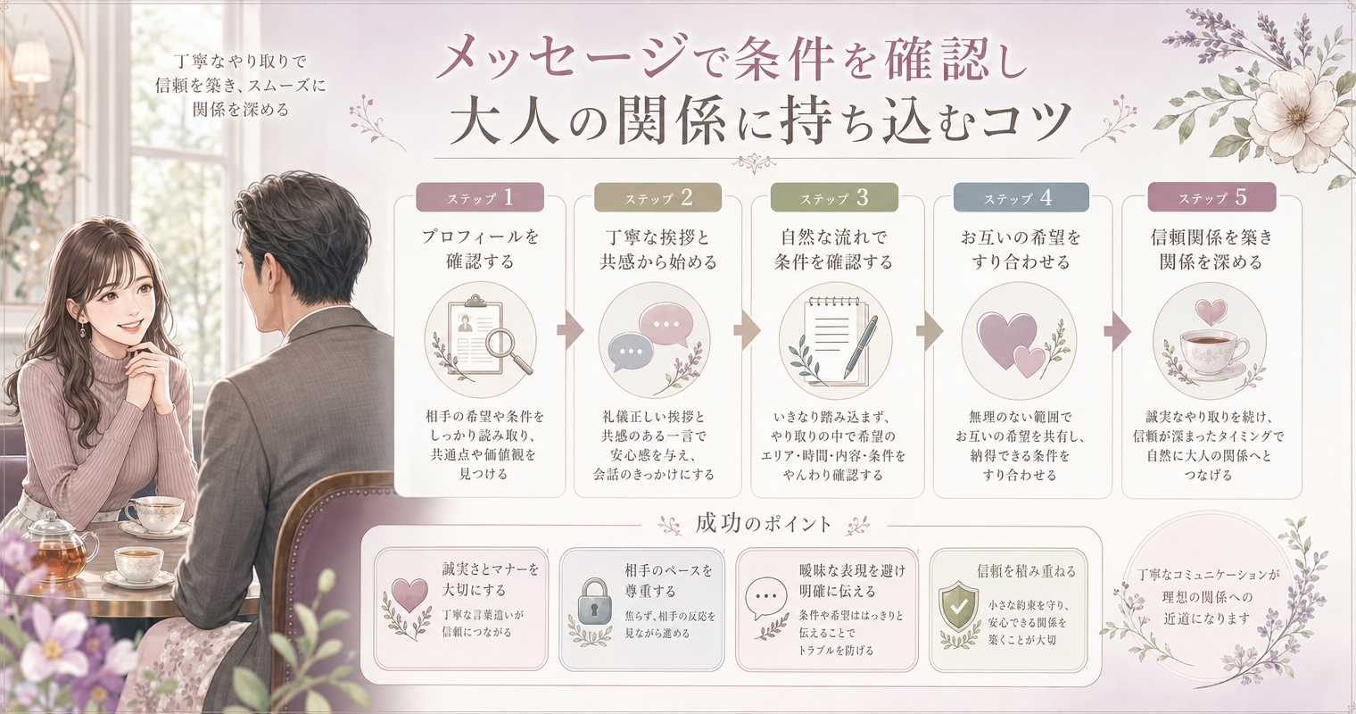 メッセージで条件を確認し大人の関係に持ち込むコツ