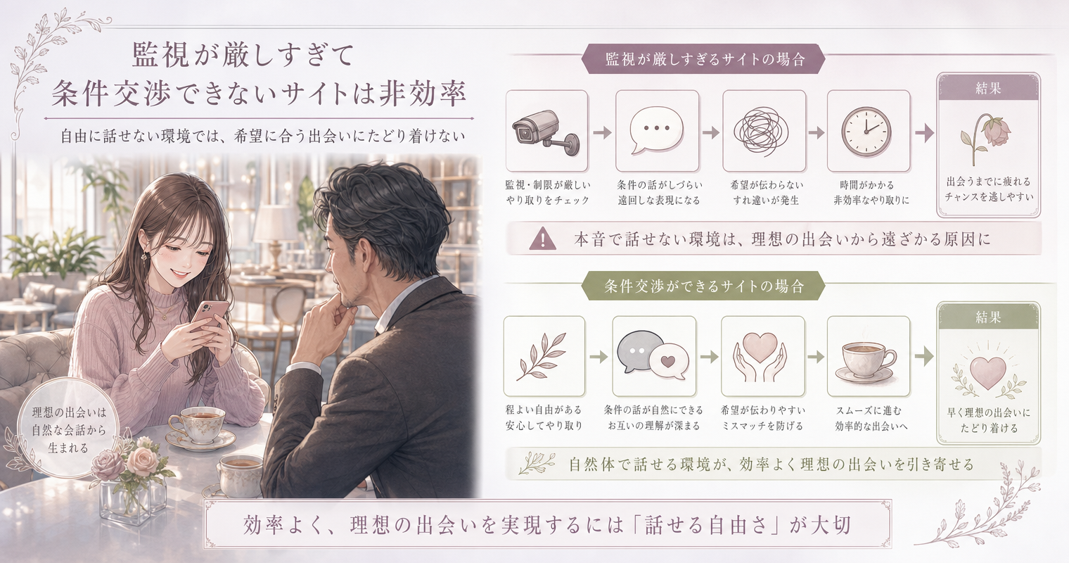 監視が厳しすぎて条件交渉できないサイトは非効率