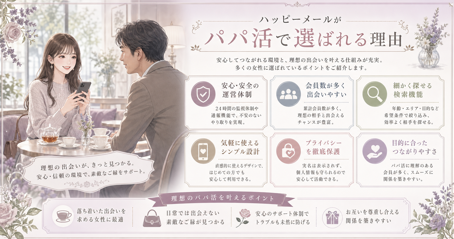 ハッピーメールがパパ活で選ばれる理由